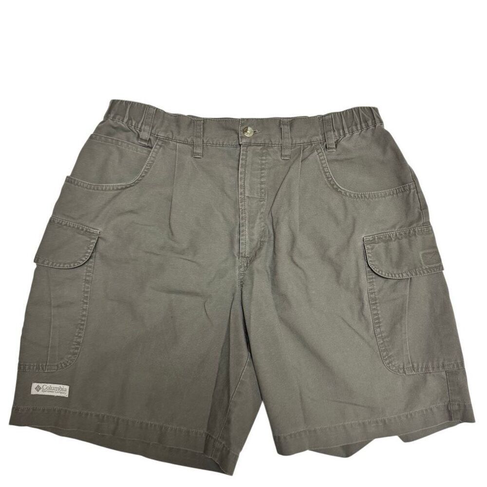 Columbia Men's Khaki Green Cargo Shorts - Size 34 stretch waist - Picture 1 of 14